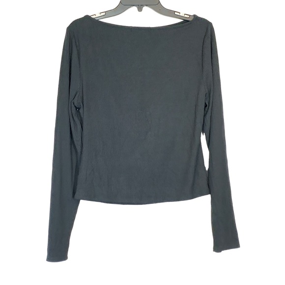 7 For All Mankind Front Cut Out Long Sleeve Blouse - Picture 4 of 10